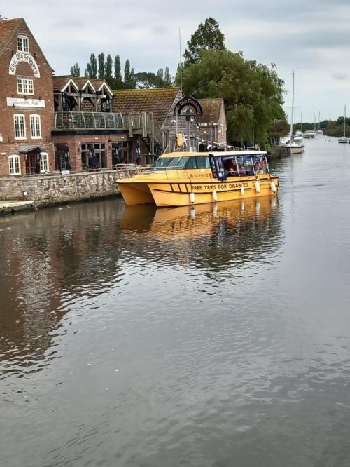 Dolphin Boat approaches Wareham Quay